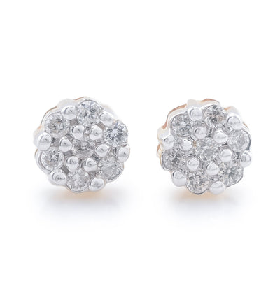 10k Yellow Gold Flower Cluster 0.11CT Diamond Stud Earrings - Elite Jewelers - Earrings