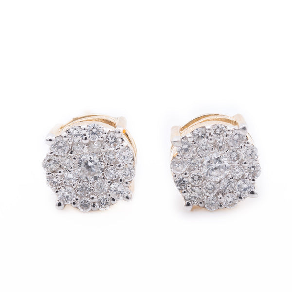 10k Yellow Gold Flower Cluster 0.34CT Diamond Stud Earrings - Elite Jewelers - Earrings