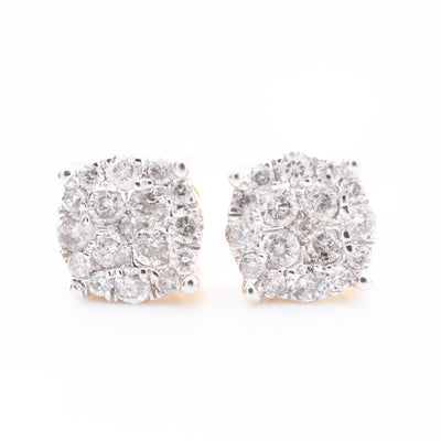 10k Yellow Gold Flower Cluster 0.53CTW Diamond Stud Earrings - Elite Jewelers - Earrings