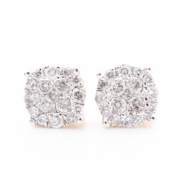 10k Yellow Gold Flower Cluster 0.53CTW Diamond Stud Earrings - Elite Jewelers - Earrings