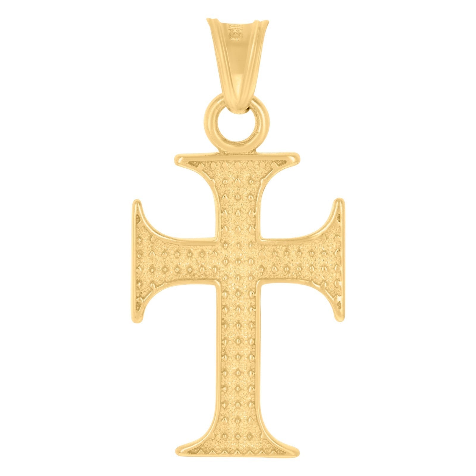 10k Yellow Gold For Mens Cross Religious Charm 1.1 grams Polished Pendant - Elite Jewelers - Charms & Pendants