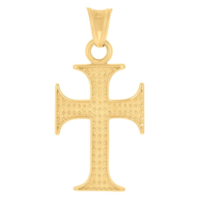 10k Yellow Gold For Mens Cross Religious Charm 1.1 grams Polished Pendant - Elite Jewelers - Charms & Pendants