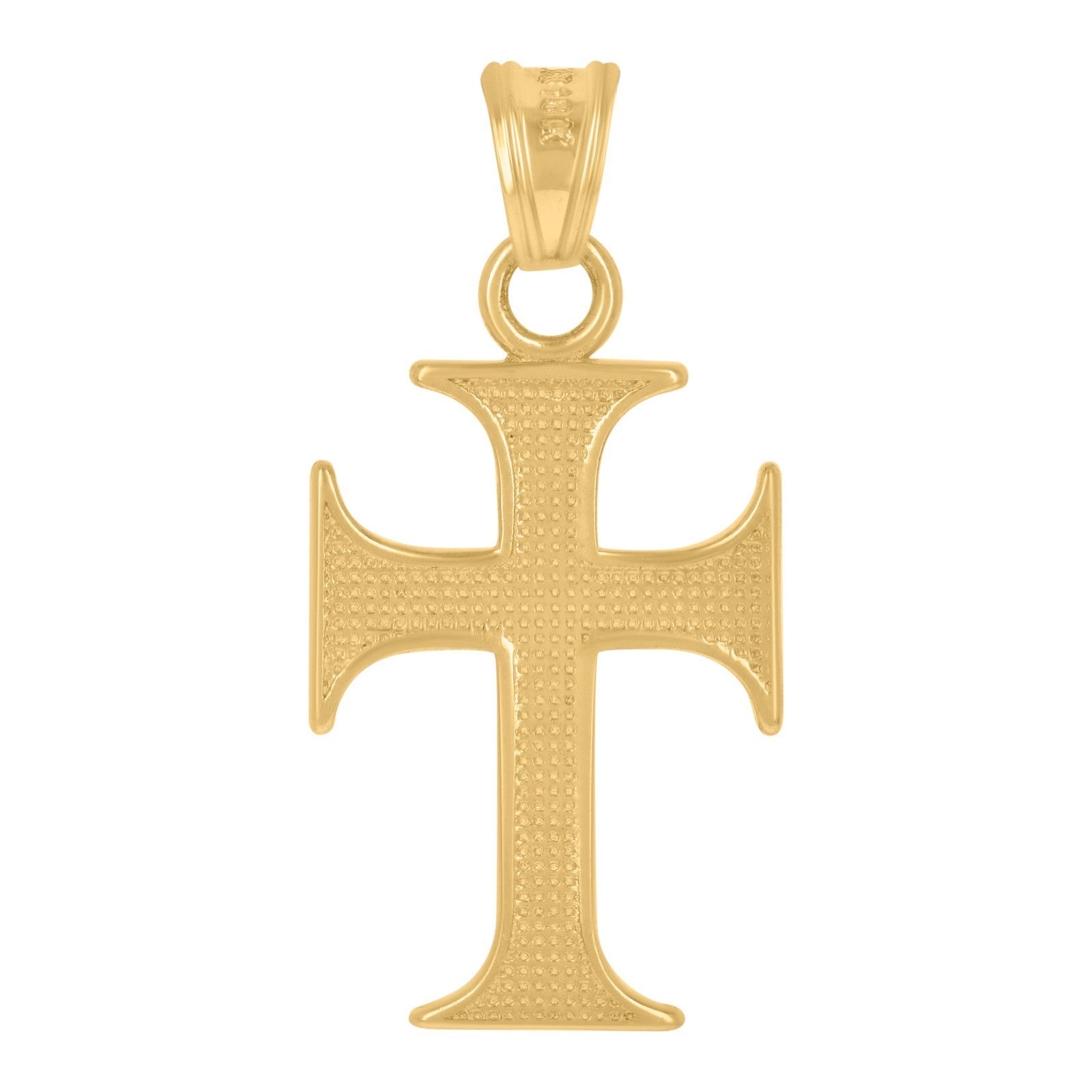 10k Yellow Gold For Mens Cross Religious Charm 1.1 grams Polished Pendant - Elite Jewelers - Charms & Pendants