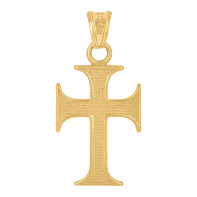 10k Yellow Gold For Mens Cross Religious Charm 1.1 grams Polished Pendant - Elite Jewelers - Charms & Pendants