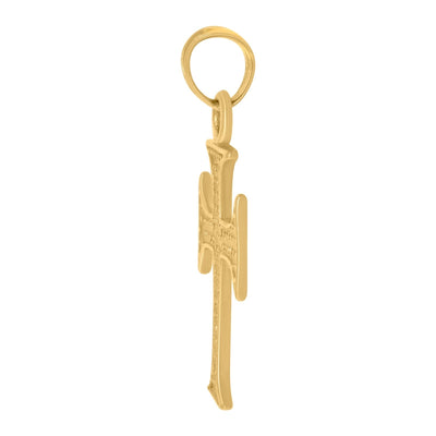 10k Yellow Gold For Mens Cross Religious Charm 1.1 grams Polished Pendant - Elite Jewelers - Charms & Pendants