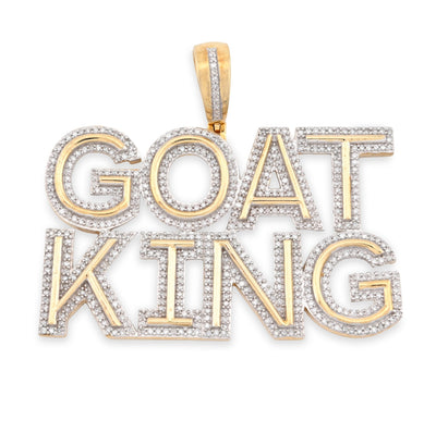 10K Yellow Gold "Goat King" Custom Pendant 1.5CT Natural Diamond Men Charm - Elite Jewelers - Charms & Pendants