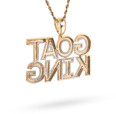 10K Yellow Gold "Goat King" Custom Pendant 1.5CT Natural Diamond Men Charm - Elite Jewelers - Charms & Pendants