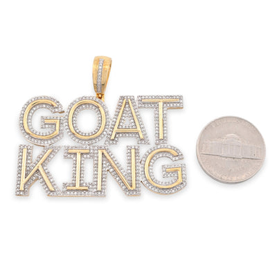 10K Yellow Gold "Goat King" Custom Pendant 1.5CT Natural Diamond Men Charm - Elite Jewelers - Charms & Pendants