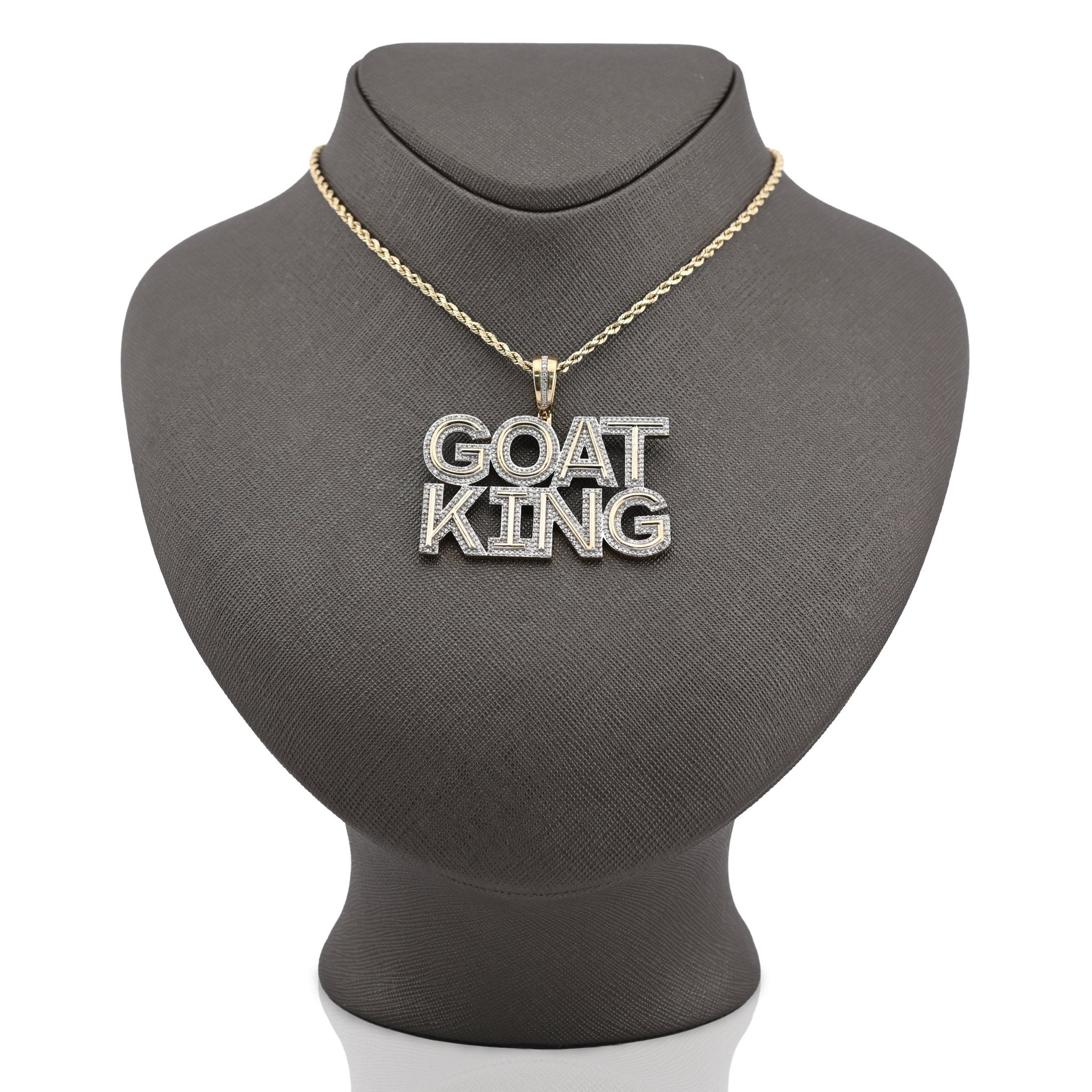 10K Yellow Gold "Goat King" Custom Pendant 1.5CT Natural Diamond Men Charm - Elite Jewelers - Charms & Pendants