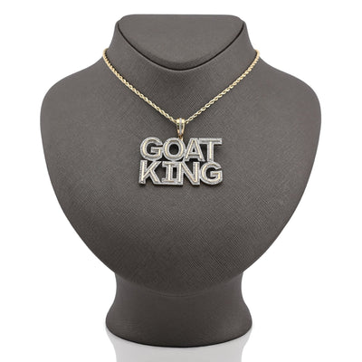 10K Yellow Gold "Goat King" Custom Pendant 1.5CT Natural Diamond Men Charm - Elite Jewelers - Charms & Pendants