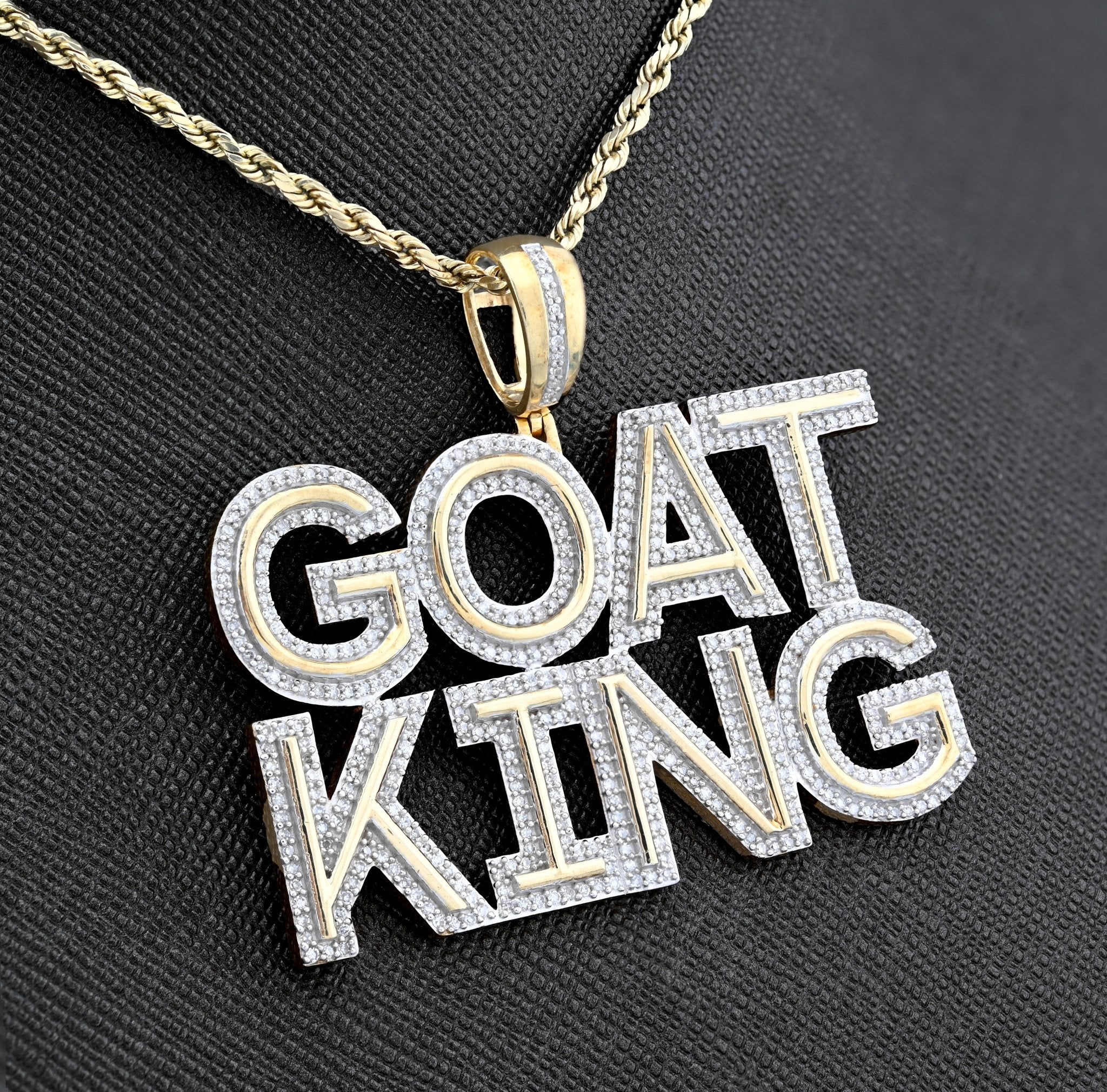 10K Yellow Gold "Goat King" Custom Pendant 1.5CT Natural Diamond Men Charm - Elite Jewelers - Charms & Pendants