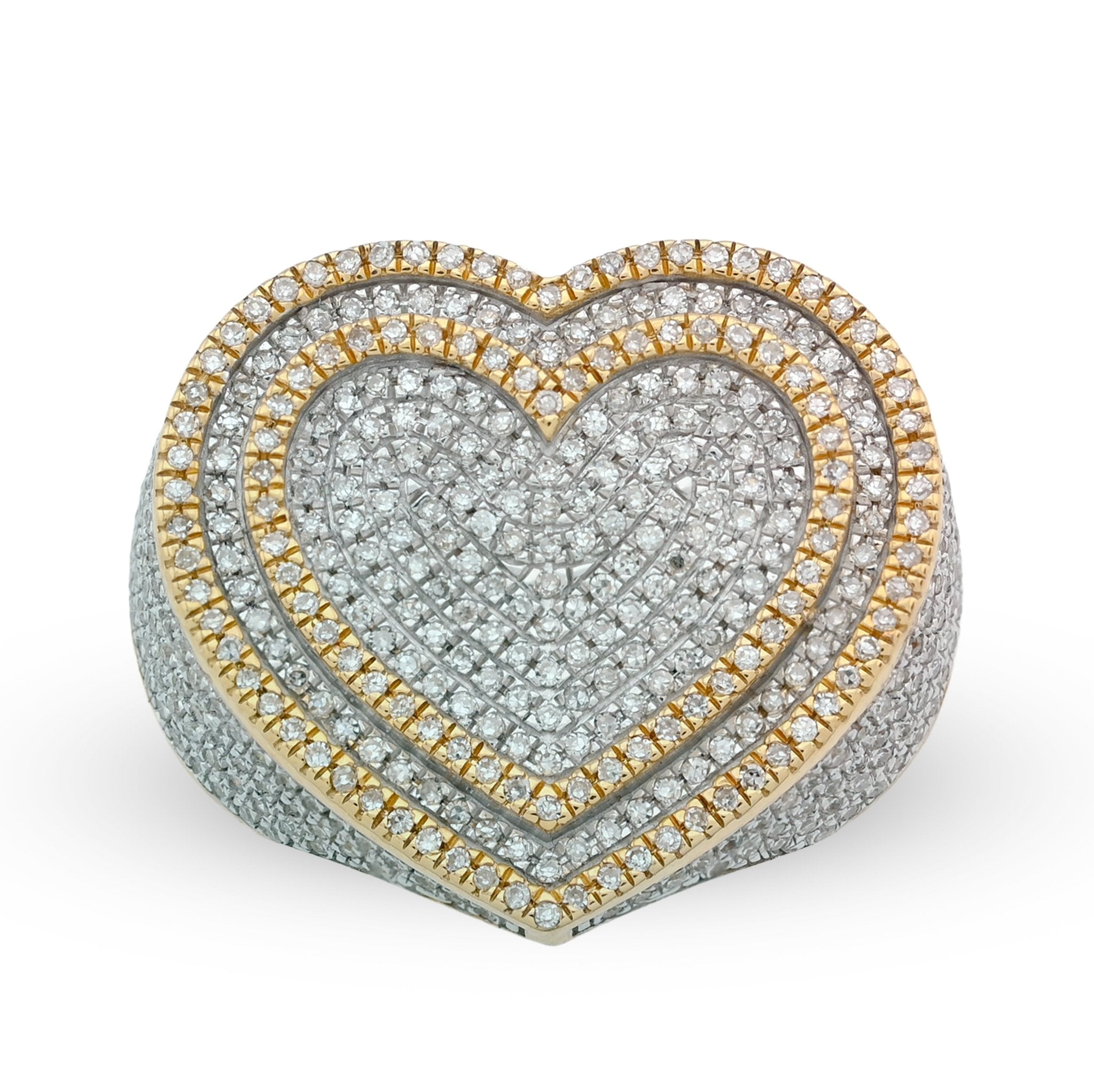 10K Yellow Gold Heart Shape 0.85CT Natural Diamond Men Pinky Ring - Elite Jewelers - Rings