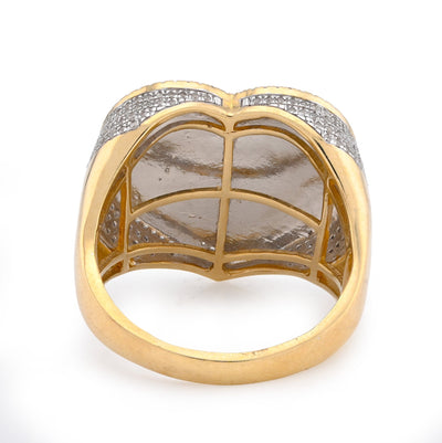 10K Yellow Gold Heart Shape 0.85CT Natural Diamond Men Pinky Ring - Elite Jewelers - Rings