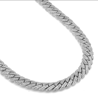 10K Yellow Gold Heart Shape Link Baguette 6.10CT Natural Diamond Women Tennis Chain 18" Necklace - Elite Jewelers-Necklaces