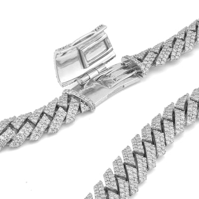 10K Yellow Gold Heart Shape Link Baguette 6.10CT Natural Diamond Women Tennis Chain 18" Necklace - Elite Jewelers-Necklaces