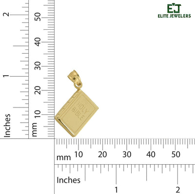 10k Yellow Gold Holy Bible Pendant 2.5g Religious Charm For Mens Womens - Elite Jewelers - Charms & Pendants