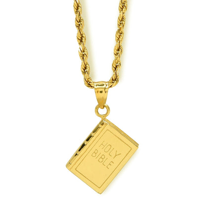 10k Yellow Gold Holy Bible Pendant 2.5g Religious Charm For Mens Womens - Elite Jewelers - Charms & Pendants