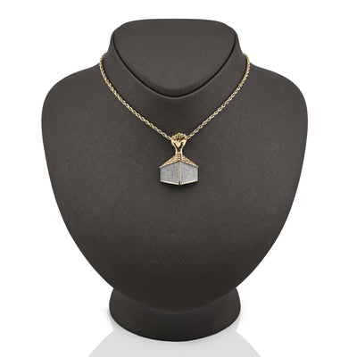 10K Yellow Gold House Shape Pendant Close Fist 1.10CT Natural Diamond Men Women Charm - Elite Jewelers - Charms & Pendants