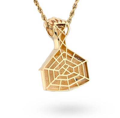 10K Yellow Gold House Shape Pendant Close Fist 1.10CT Natural Diamond Men Women Charm - Elite Jewelers - Charms & Pendants