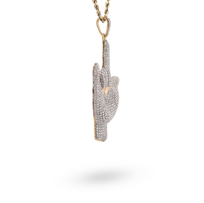 10K Yellow Gold "I LOVE YOU" Sign 3.05CT Natural Diamond Pendant Men Women Charm - Elite Jewelers - Charms & Pendants