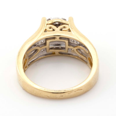 10K Yellow Gold Illusion Top Engagement 0.50CT Diamond Ring - Elite Jewelers - Rings