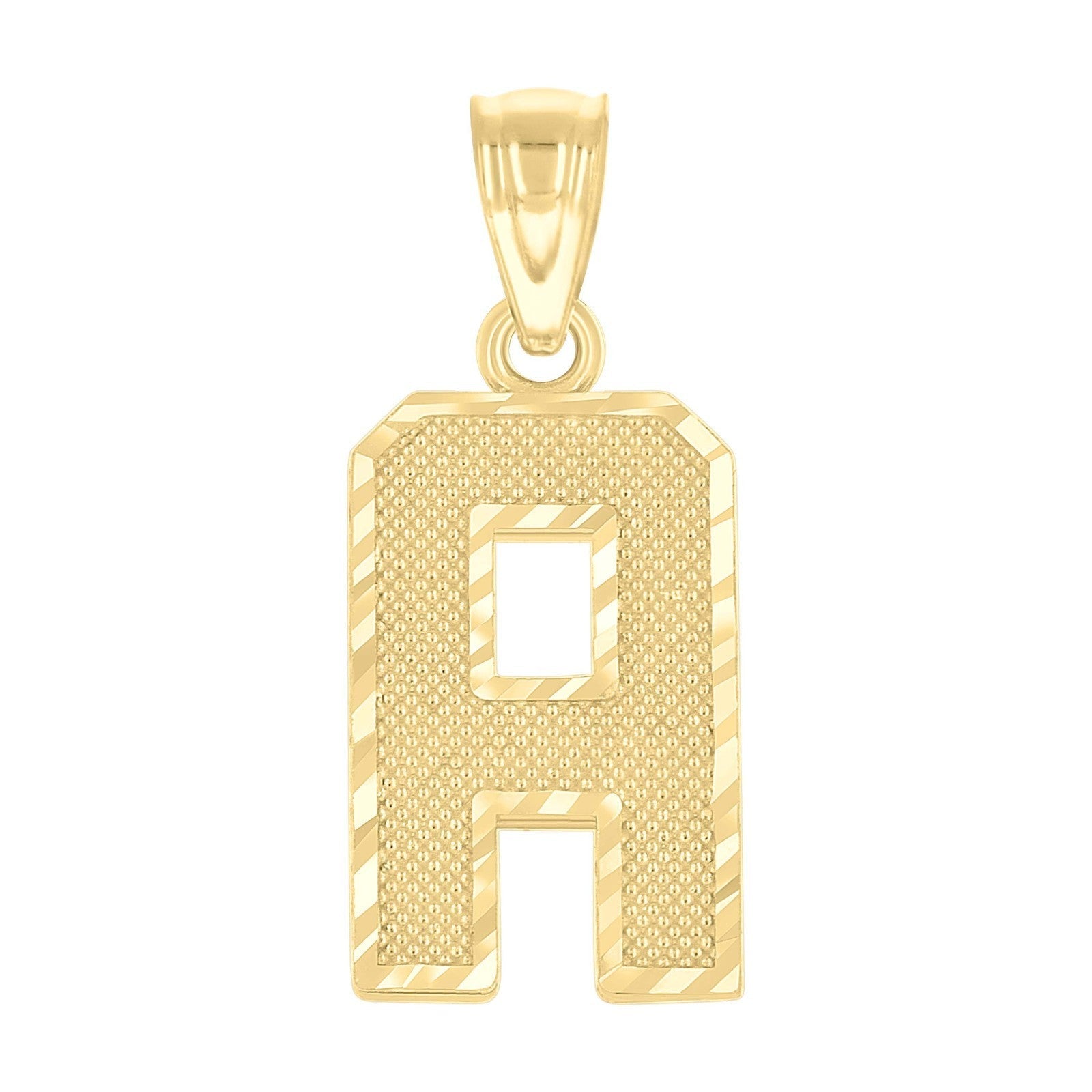 10k Yellow Gold Initial Letter "A" Pendant 1g Alphabet Unisex Charm - Elite Jewelers - Charms & Pendants