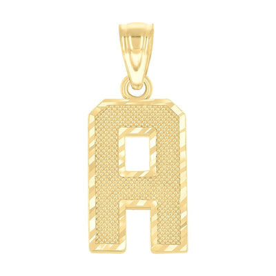 10k Yellow Gold Initial Letter "A" Pendant 1g Alphabet Unisex Charm - Elite Jewelers - Charms & Pendants