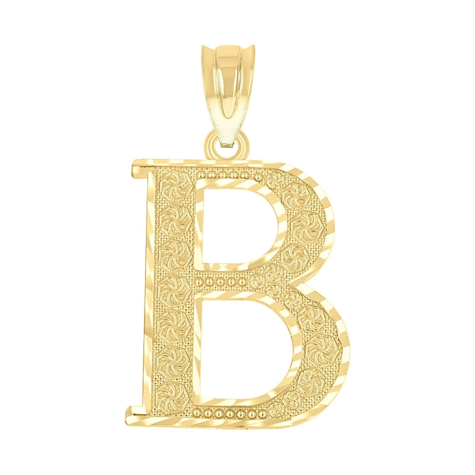 10k Yellow Gold Initial Letter "B" Pendant 1.5g Alphabet Unisex Charm - Elite Jewelers - Charms & Pendants