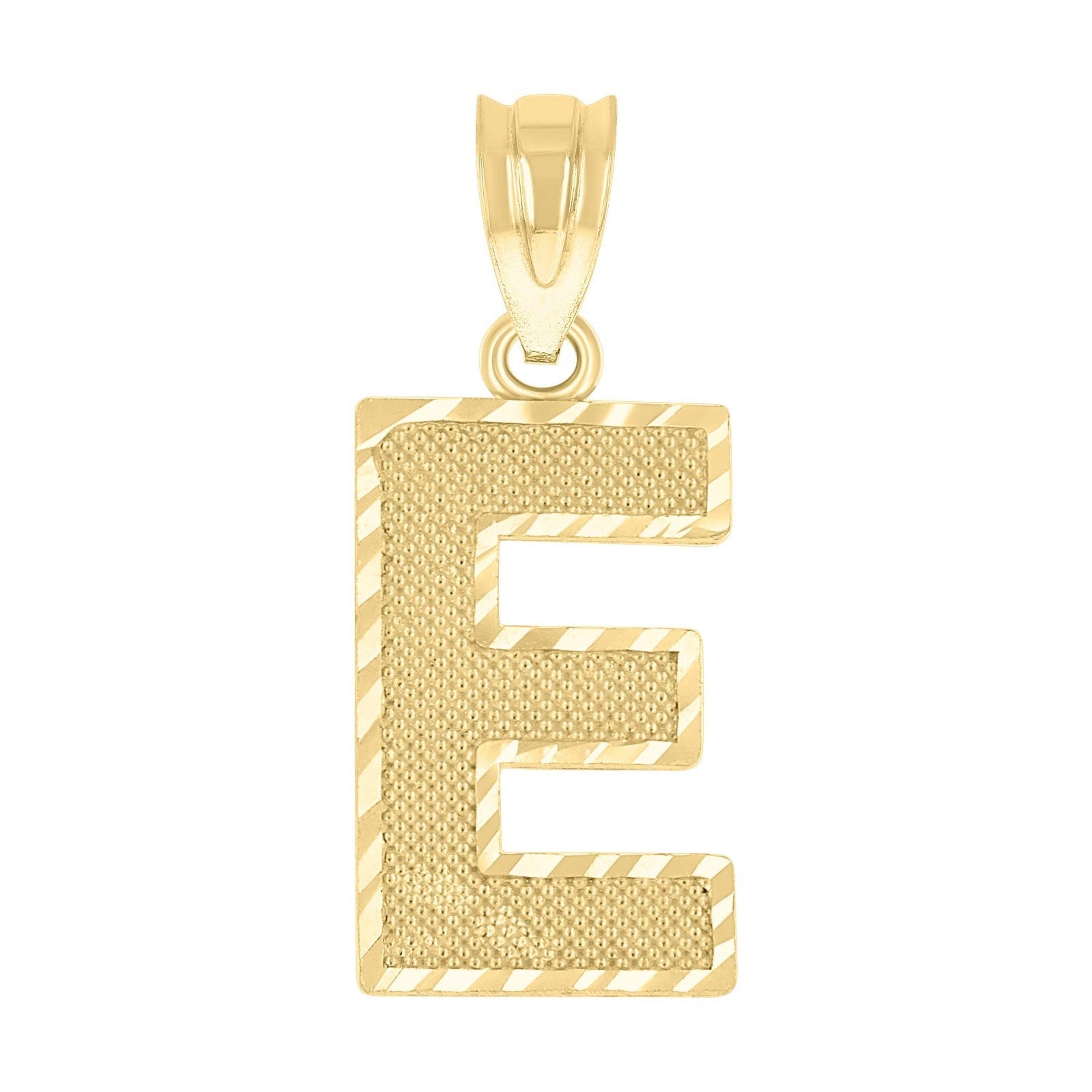 10k Yellow Gold Initial Letter "E" Pendant 1g Alphabet Unisex Charm - Elite Jewelers - Charms & Pendants