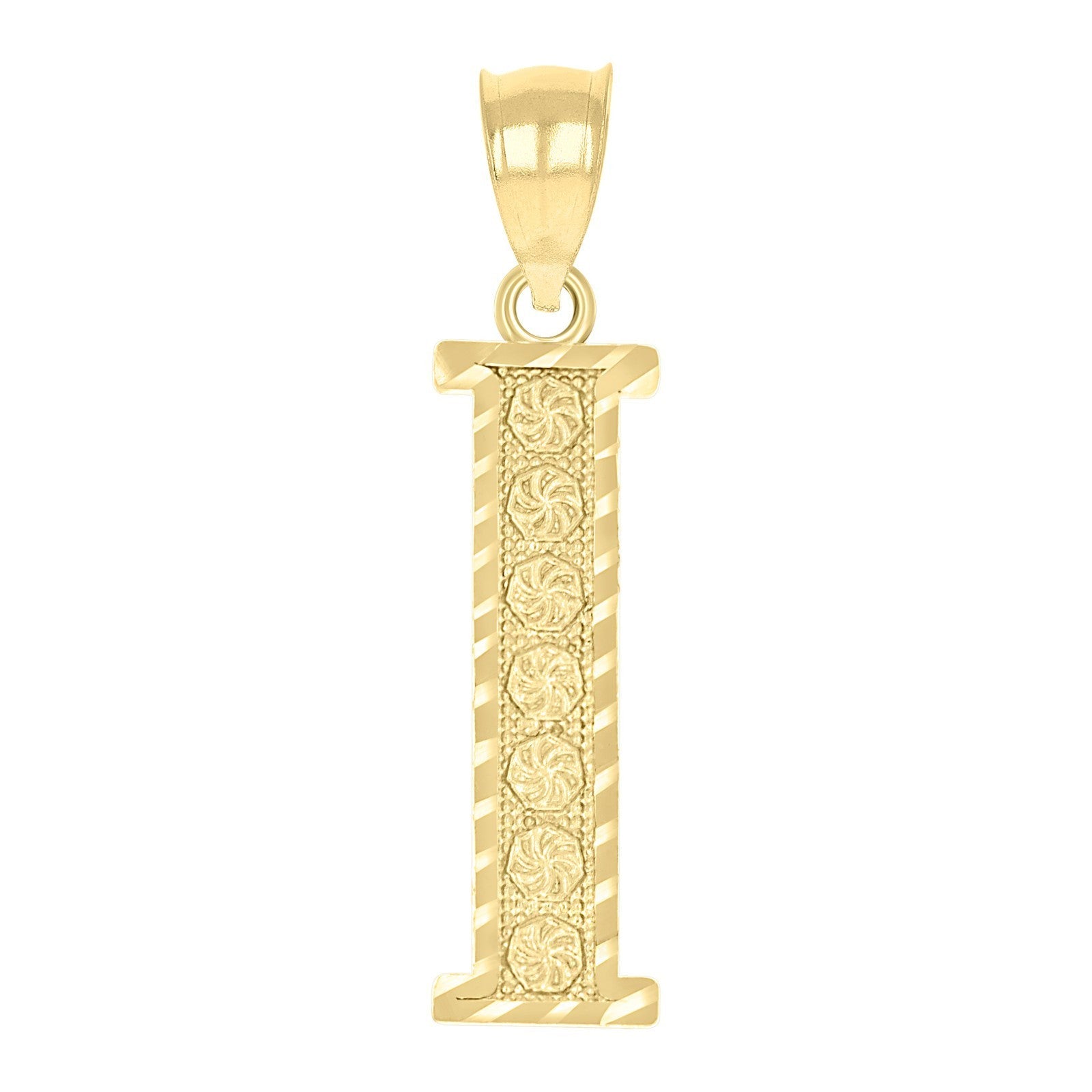 10k Yellow Gold Initial Letter "I" Pendant 1.4g Alphabet Unisex Charm - Elite Jewelers - Charms & Pendants