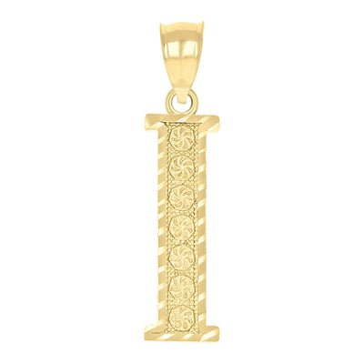 10k Yellow Gold Initial Letter "I" Pendant 1.4g Alphabet Unisex Charm - Elite Jewelers - Charms & Pendants