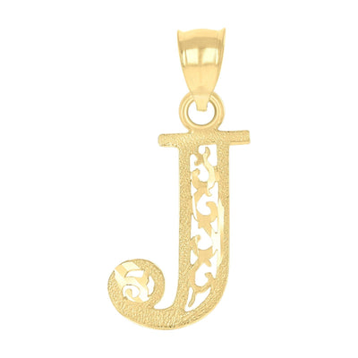 10k Yellow Gold Initial Letter "J" Pendant 0.6g Alphabet Unisex Charm - Elite Jewelers - Charms & Pendants