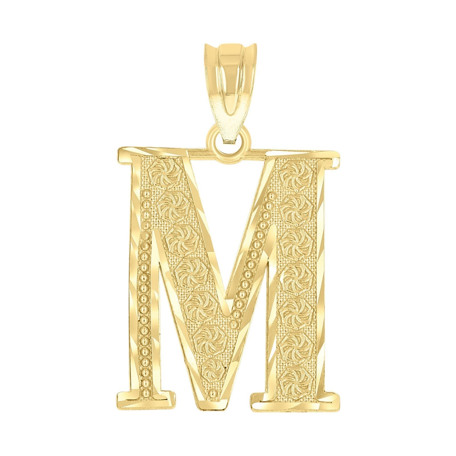 10k Yellow Gold Initial Letter "M" Pendant 1.6g Alphabet Unisex Charm - Elite Jewelers - Charms & Pendants