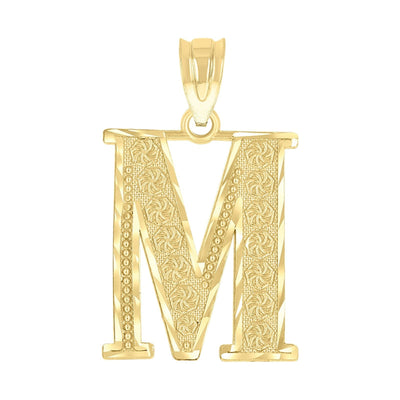 10k Yellow Gold Initial Letter "M" Pendant 1.6g Alphabet Unisex Charm - Elite Jewelers - Charms & Pendants
