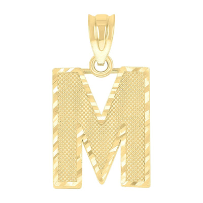 10k Yellow Gold Initial Letter "M" Pendant 1g Alphabet Unisex Charm - Elite Jewelers - Charms & Pendants
