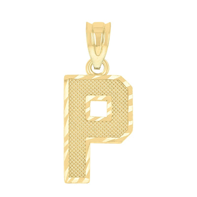 10k Yellow Gold Initial Letter "P" Pendant 0.8g Alphabet Unisex Charm - Elite Jewelers - Charms & Pendants