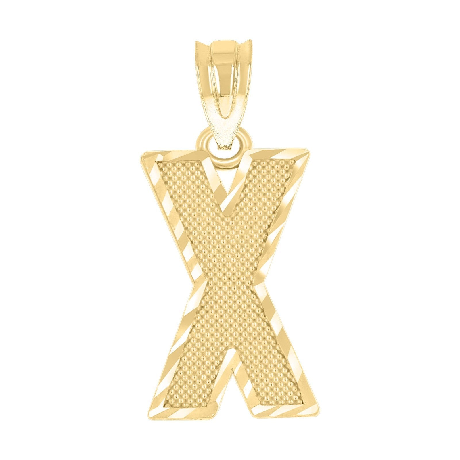10k Yellow Gold Initial Letter "X" Pendant 0.8g Alphabet Unisex Charm - Elite Jewelers - Charms & Pendants