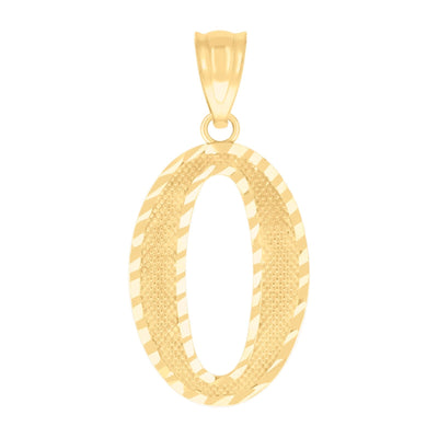 10k Yellow Gold Initial Number "0" Pendant 1.2g Numeral Unisex Charm - Elite Jewelers - Charms & Pendants