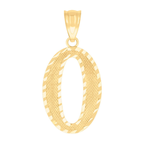 10k Yellow Gold Initial Number "0" Pendant 1.2g Numeral Unisex Charm - Elite Jewelers - Charms & Pendants