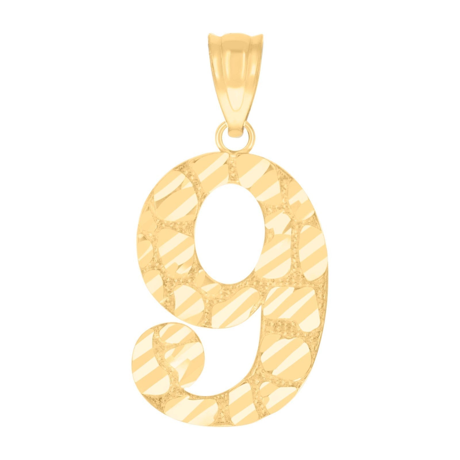 10k Yellow Gold Initial Number "9" Pendant 1g Numeral Unisex Charm - Elite Jewelers - Charms & Pendants