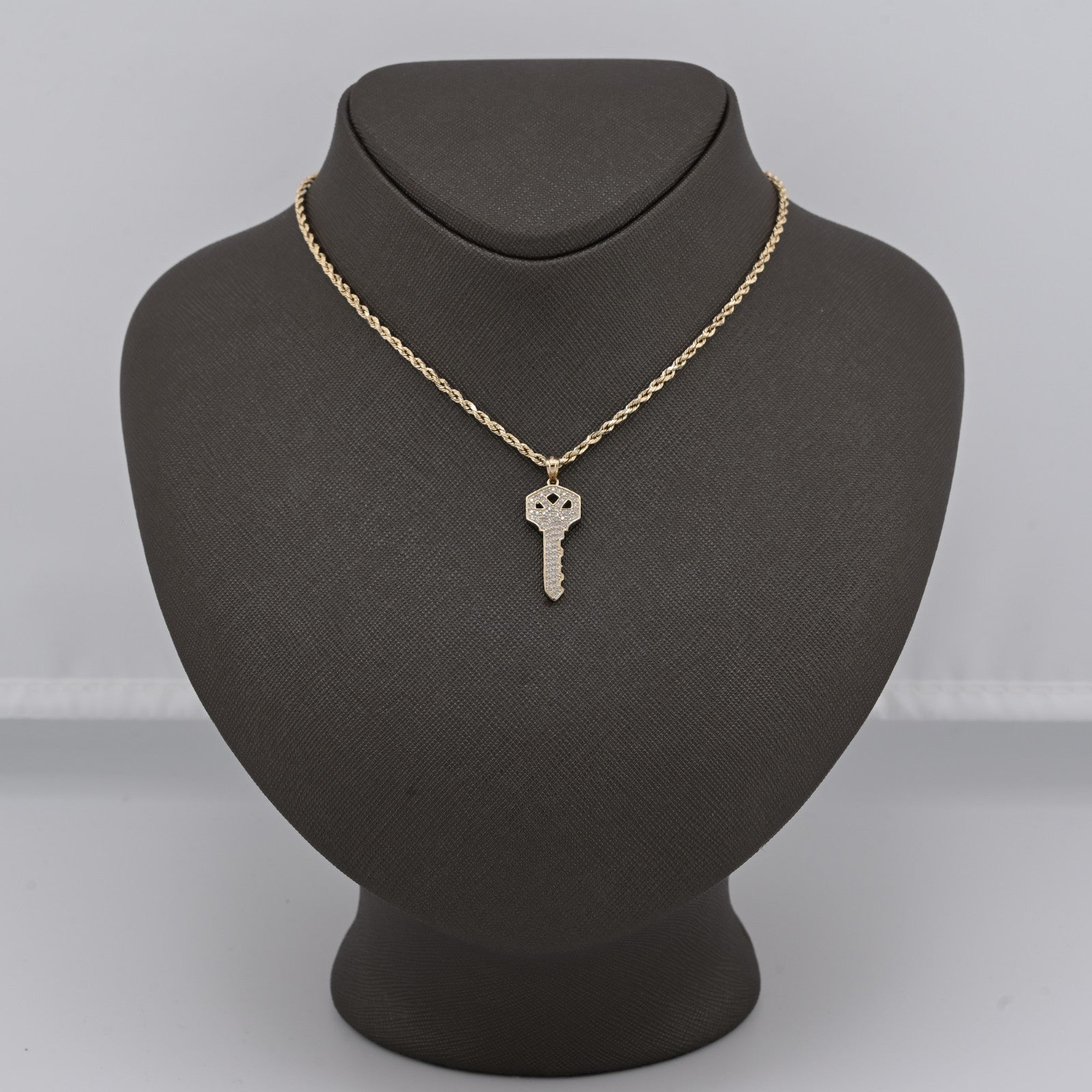 10k Yellow Gold Key Shaped Pendant 1.5g Classic Charm For Mens Womens - Elite Jewelers - Charms & Pendants