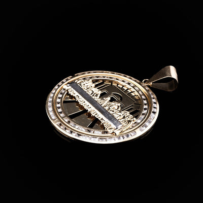 10K Yellow Gold Last Supper Medallion Pendant 6.6g Jesus Charm Men Women 2" - Elite Jewelers - Charms & Pendants
