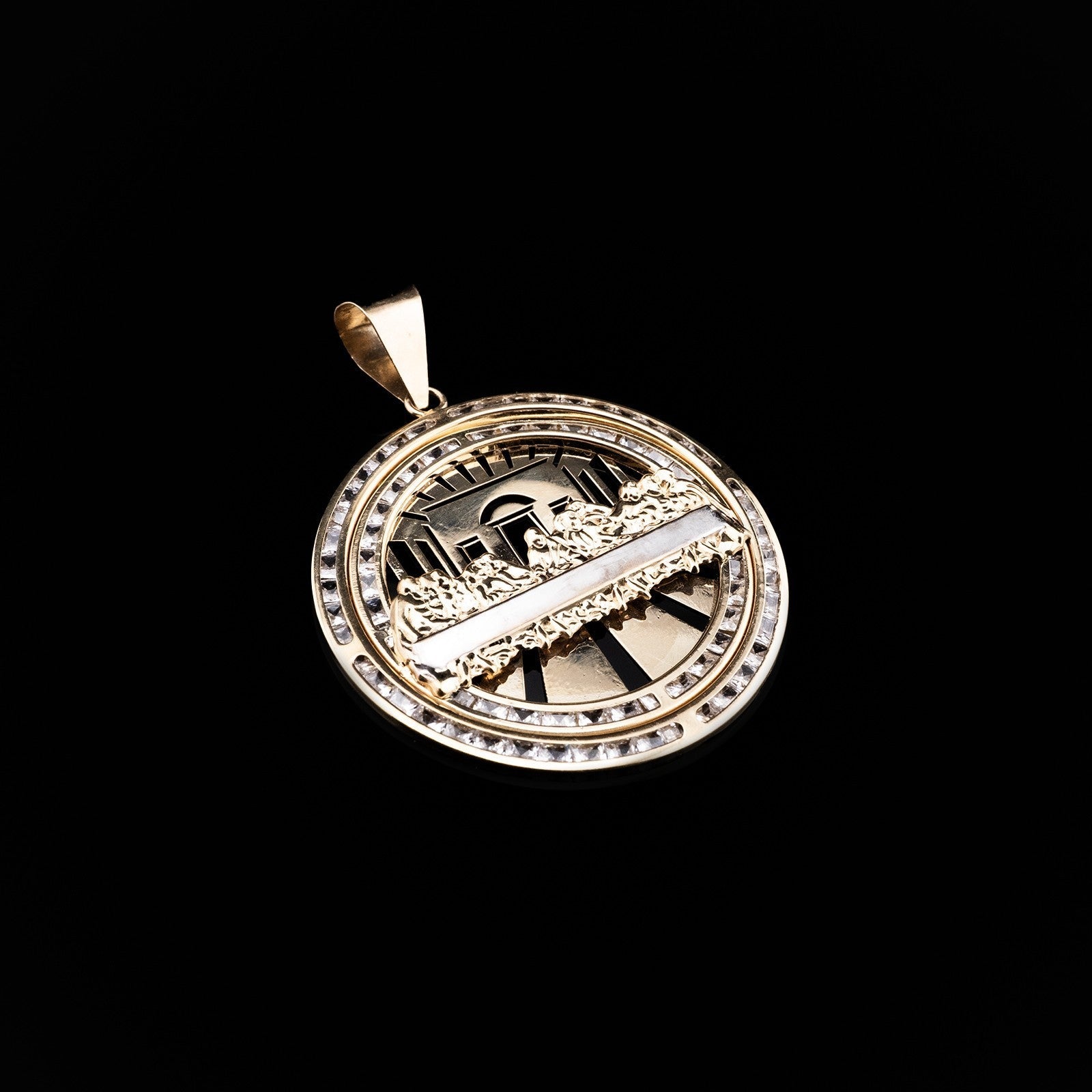 10K Yellow Gold Last Supper Medallion Pendant 6.6g Jesus Charm Men Women 2" - Elite Jewelers - Charms & Pendants
