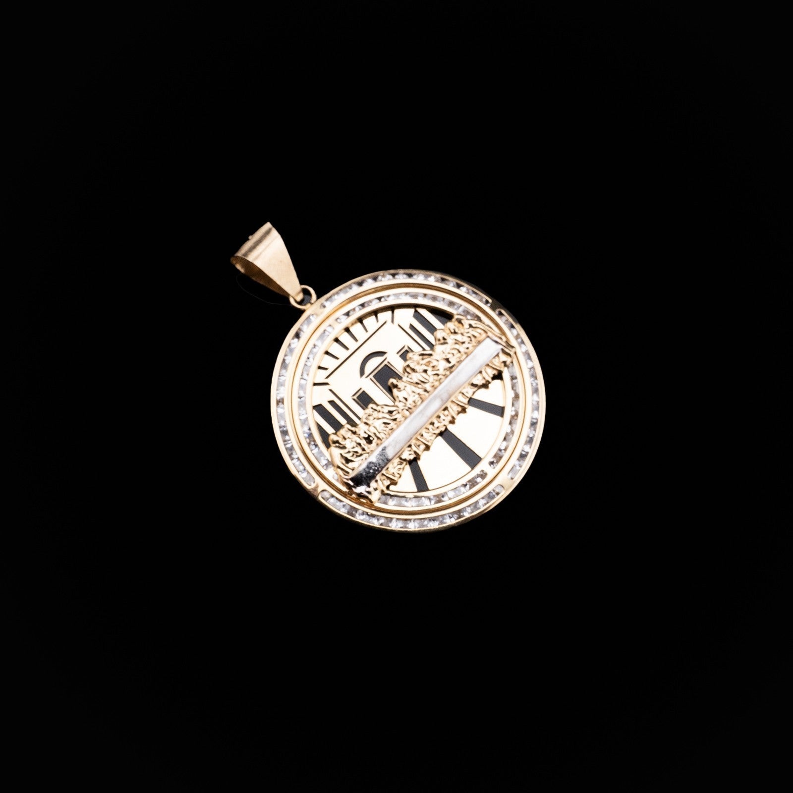 10K Yellow Gold Last Supper Medallion Pendant 6.6g Jesus Charm Men Women 2" - Elite Jewelers - Charms & Pendants