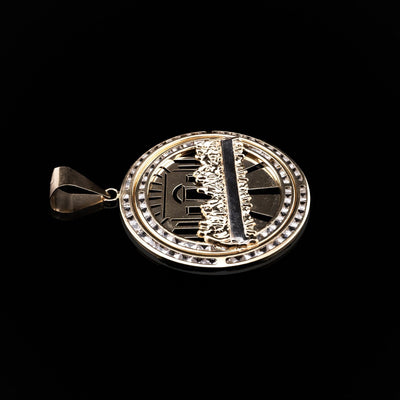 10K Yellow Gold Last Supper Medallion Pendant 6.6g Jesus Charm Men Women 2" - Elite Jewelers - Charms & Pendants