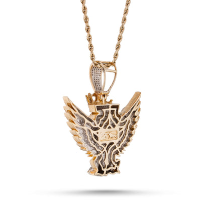 10K Yellow Gold Lion w/ Wings & Crown 4.89CT Natural Diamond Charm - Elite Jewelers-Charms & Pendants