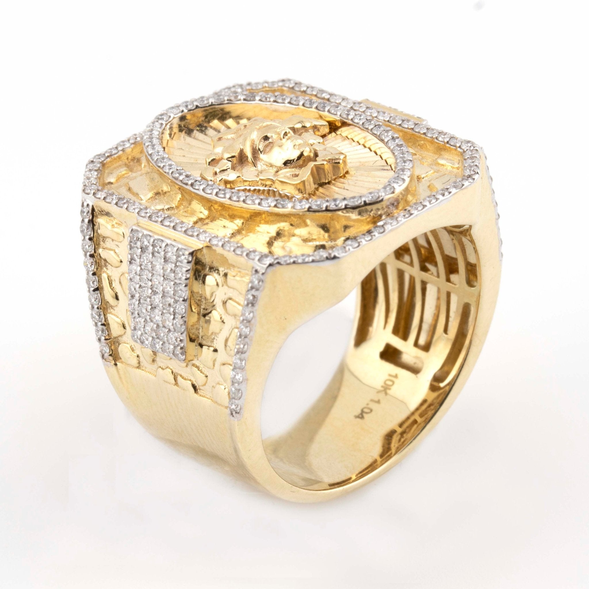 10K Yellow Gold Medusa Nugget 1.04CT Diamond Ring - Elite Jewelers - Rings