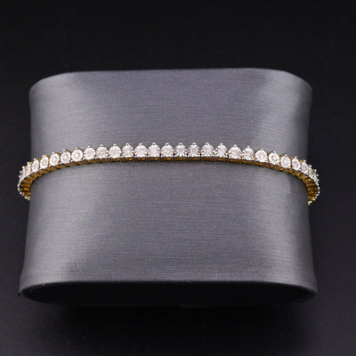 10k Yellow Gold Men 0.78CTW Natural Diamond Tennis Bracelet 7g 7In Armlet - Elite Jewelers - Bracelets