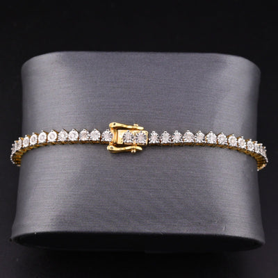 10k Yellow Gold Men 0.78CTW Natural Diamond Tennis Bracelet 7g 7In Armlet - Elite Jewelers - Bracelets