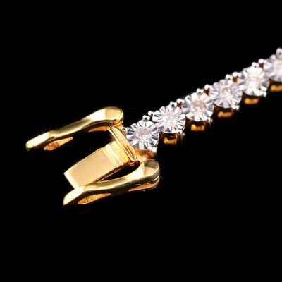 10k Yellow Gold Men 0.78CTW Natural Diamond Tennis Bracelet 7g 7In Armlet - Elite Jewelers - Bracelets